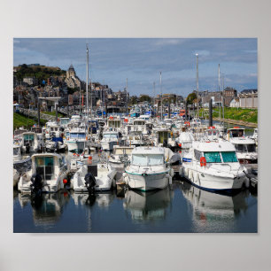 Marina von Le Tréport in Frankreich Poster