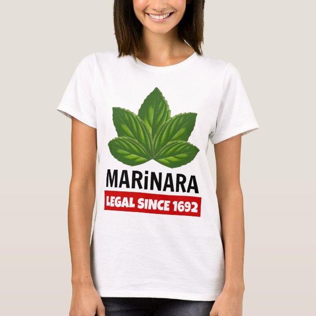 Marinara Legal seit 1692 Basil-Blätter T-Shirt (Vorderseite)