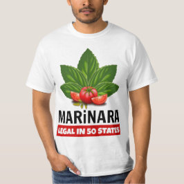 Marinara Recht in 50 Staaten Basil und Tomaten T-Shirt