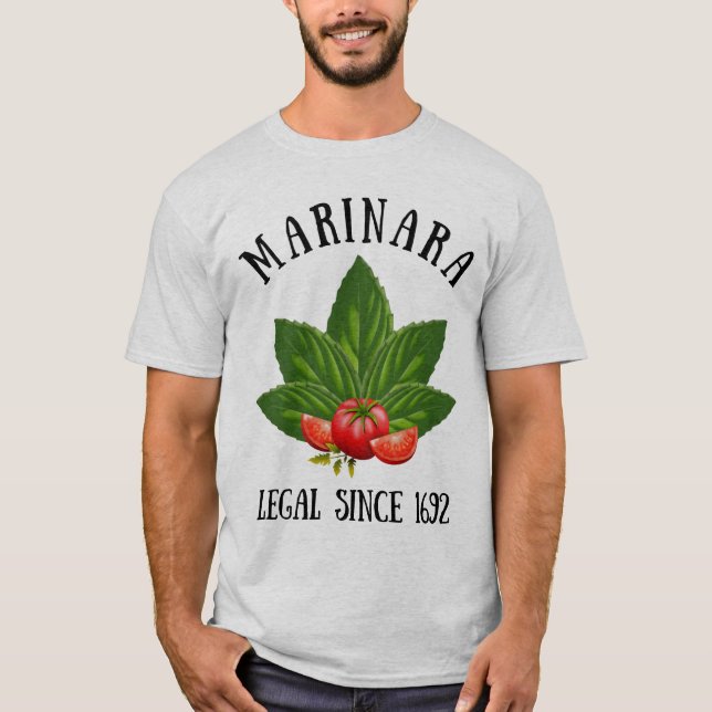 Marinara Recht seit 1692 Basil Blätter Tomaten T-Shirt (Vorderseite)