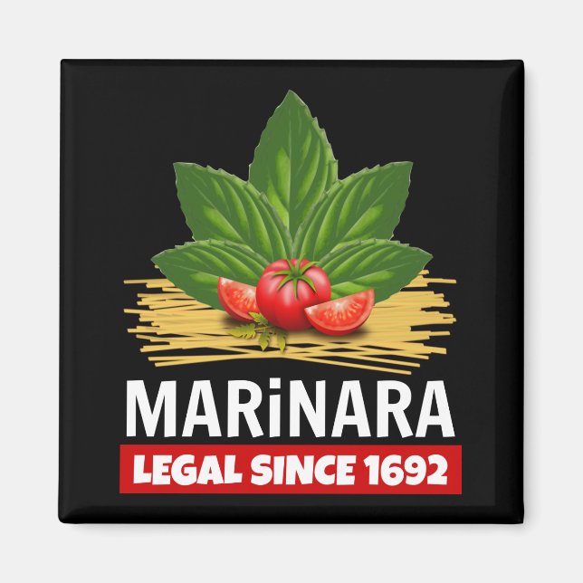 Marinara Recht seit 1692 Basil Tomaten Spaghetti Magnet (Vorne)