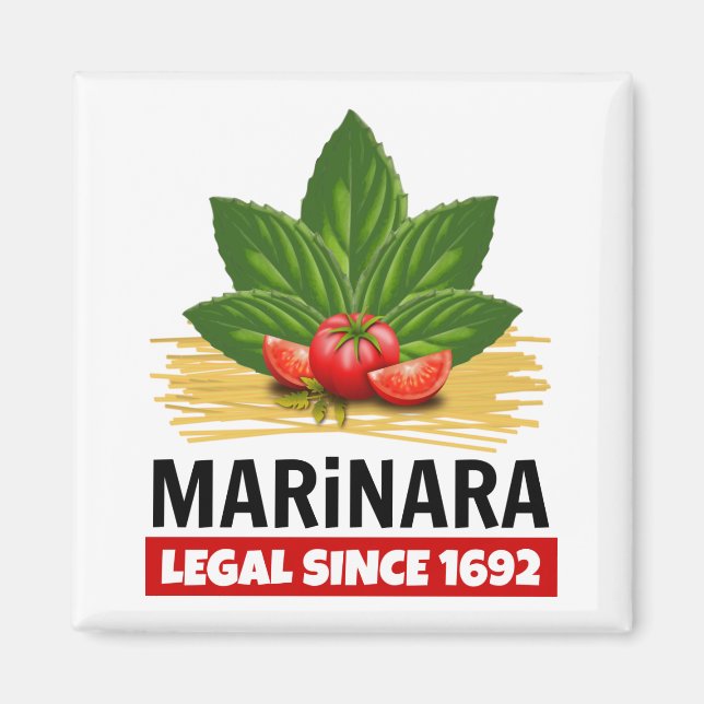 Marinara Recht seit 1692 Basil Tomaten Spaghetti Magnet (Vorne)