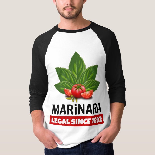 Marinara Recht seit 1692 Basil Tomaten T-Shirt (Vorderseite)
