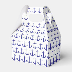 Marine Anchor White and Blue Muster Custom Geschenkschachtel