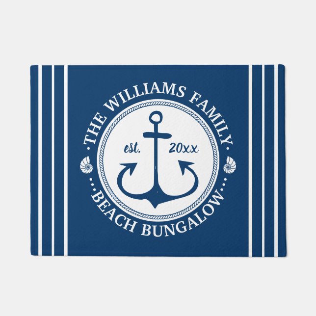 MARINE-Anker-individueller Name des Fußmatte (Vorderseite)