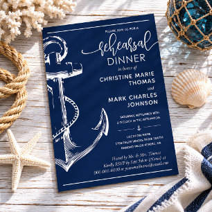 Marine-Anker-Probehochzeitsessen Marine Einladung