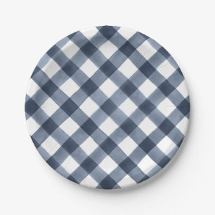 Marine-Aquarell-Gingham Pappteller
