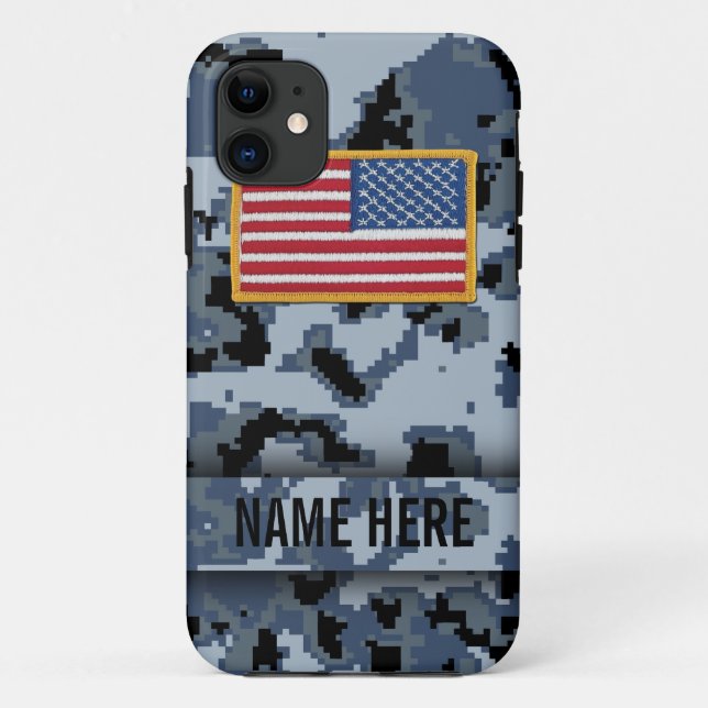 Marine-Art-Digital-Tarnungs-Kasten Case-Mate iPhone Hülle (Rückseite)