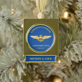 Marine Aviator / Flüge von Gold Custom Banner-Ornament Gold