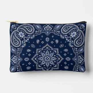 Marine-Bandana-Paisley-Kleine-Reißverschlusstasche Zubehörtasche