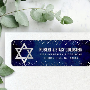 Marine Bat Mitzvah Silber Glitter Modern Adresse