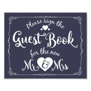 Marine Bitte unterschreiben Sie unser Gästebuchzei Fotodruck