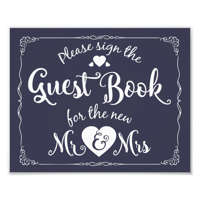 Marine Bitte unterschreiben Sie unser Gästebuchzei Fotodruck (Vorne)