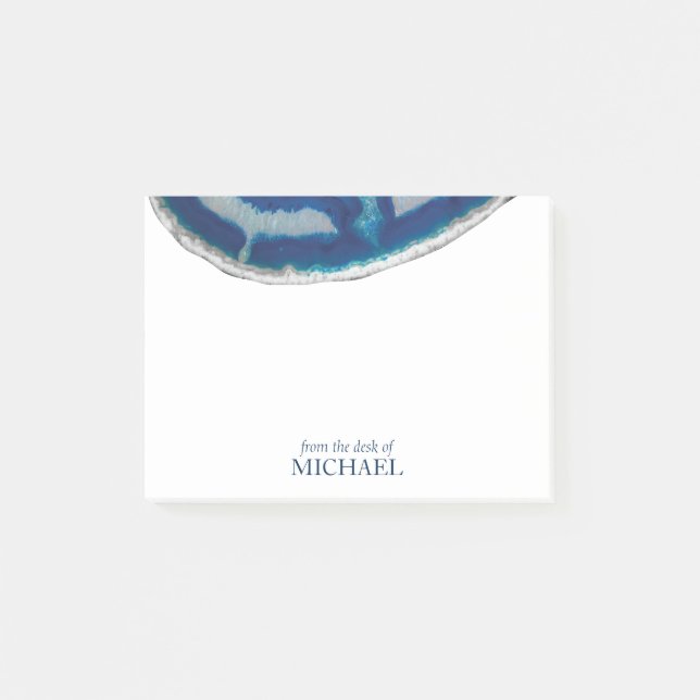 Marine-Blau-Achat Post-it Klebezettel (Vorderseite)
