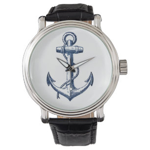 Marine-Blau-Anker Armbanduhr