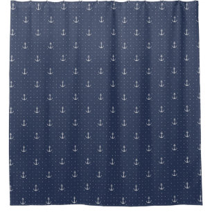 Marine-Blau-Anker-Muster Duschvorhang