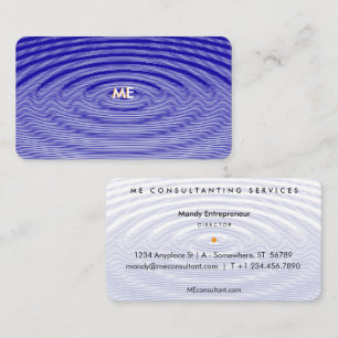 Marine Blau auf blauem minimalistischem Wellen-Eff Visitenkarte