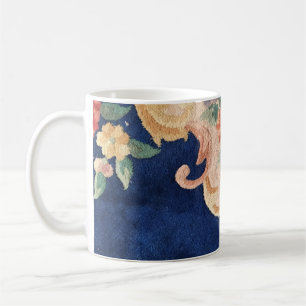 Marine-Blau-chinesische Wolldeckeentwurf Diagonale Kaffeetasse