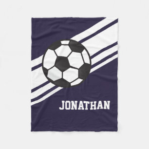 Marine-Blau-Fußball-Ball trägt personalisierten Fleecedecke