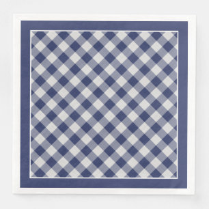 Marine-Blau-Gingham-Karo-Muster für jede Anlässe Serviette