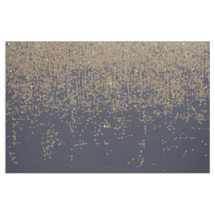 Marine-Blau-Goldfunkelnd Glitzer Ombre Stoff