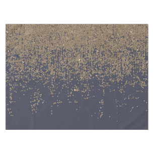 Marine-Blau-Goldfunkelnd Glitzer Ombre Tischdecke
