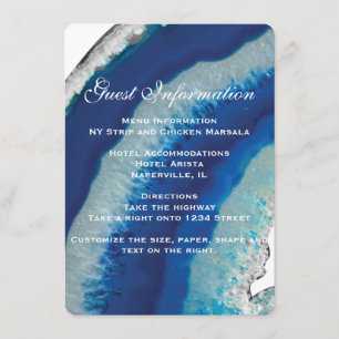 Marine-Blau-Hochzeit führt Achat Info-Karten- Begleitkarte