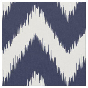 Marine-Blau Ikat Zickzack Stoff