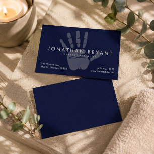 Marine-Blau-Massage-Therapeut-Visitenkarte Visitenkarte