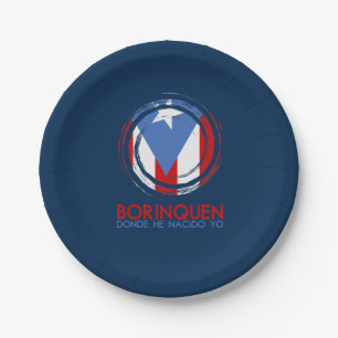 Marine-Blau Puerto Rico Borinquen Pappteller