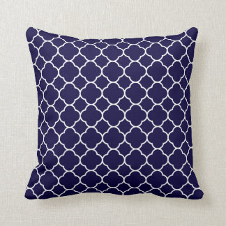 Marine-Blau Quatrefoil Muster Kissen