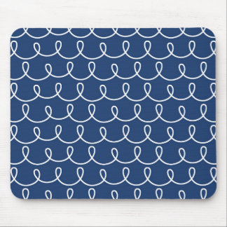 Marine-Blau-Retro bunte moderne Gekritzel Mousepad