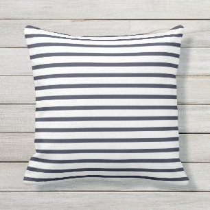 Marine-Blau-Sommer Stripes Kissen im Freien Für Draußen