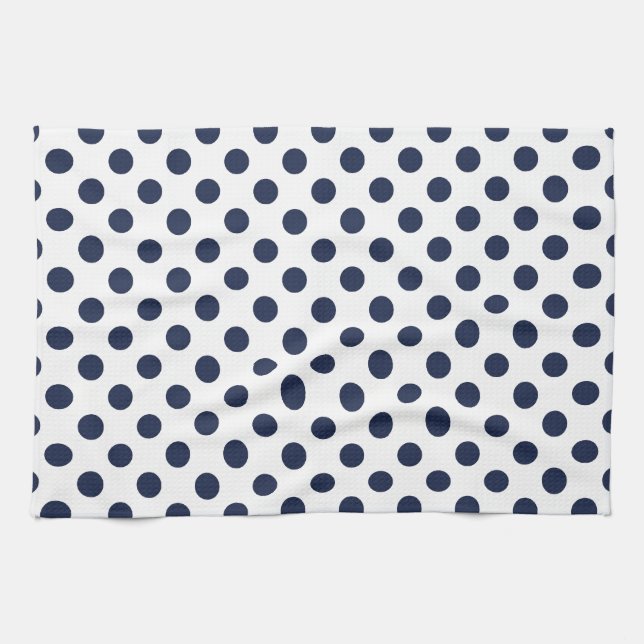 Marine-Blau-Tupfen Handtuch (Horizontal)