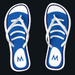 Marine-Blau-Turnschuh beschuht cooles lustiges Flip Flops<br><div class="desc">Dieser hübsche "coole und lustige Marine-Blau-Turnschuh-Schuh-alte Schulblick mit Ihren Monogrammen,  die einzigartiger Entwurf" Reinfall umdrehen,  ist bestimmt ein niedliches Geschenk für Sie oder Freunde in dieser Sommerperiode. 

 Mehr Entwürfe,  die Sie auch mögen können:</div>