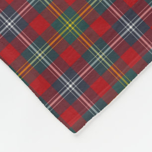 Marine-Blau-und Rot-Pflegeclantartan-Monogramm Fleecedecke