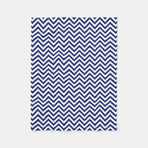 Marine-Blau-und Weiß-Zickzack-Streifen-Zickzack Fleecedecke