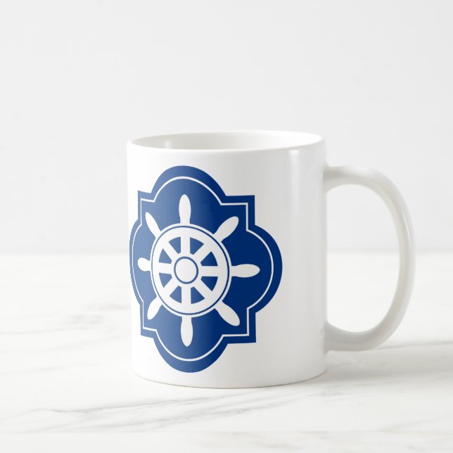 Marine-Blau versendet Rad-Silhouette Tasse (Rechts)