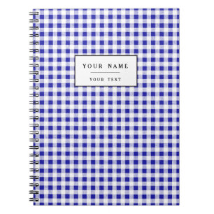Marine-Blau-weißes Gingham-Muster Notizblock