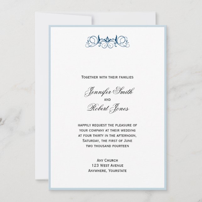 Marine-blauer Einladung (Vorderseite)