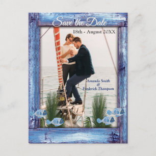 Marine - Blauer Texturierter Wald und Fisch Speich Ankündigungspostkarte