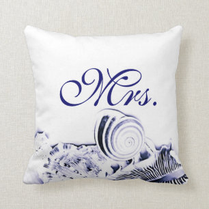 Marine-BlauSeashells Herr u. Frau Pillow Set von Kissen