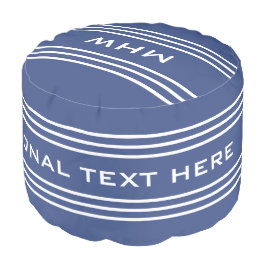 Marine Blue Stripes benutzerdefinierter Monogramm- Hocker