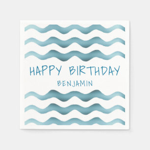 Marine Blue Waves Kindergeburtstag Serviette
