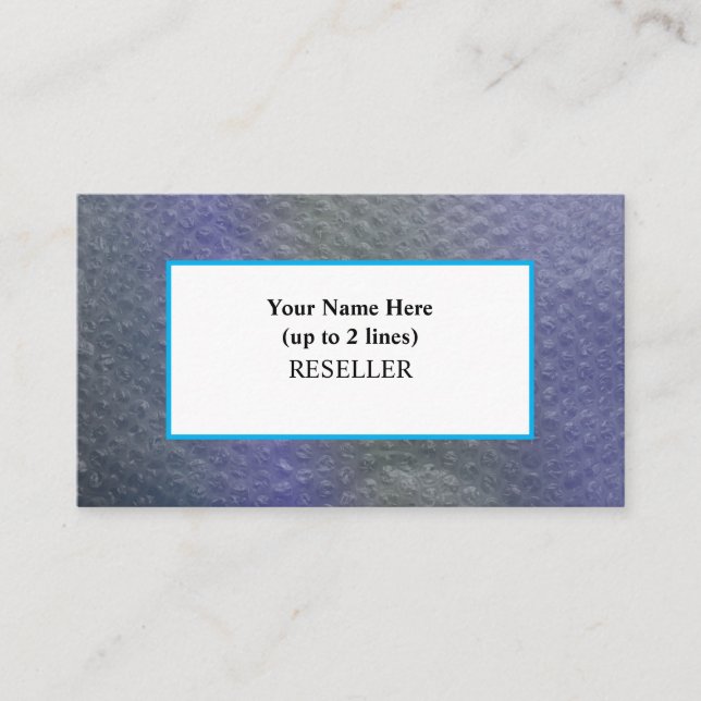 Marine Blues Bubble Wrap Background Reseller Visitenkarte (Vorderseite)
