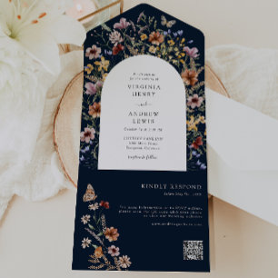 Marine Boho-Hochzeit All In One Einladung