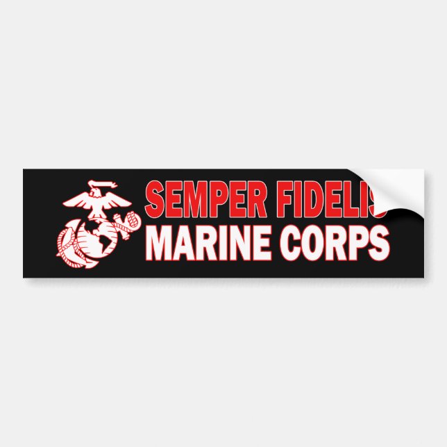 Marine Corps Semper Fidelis Bumper Sticker Autoaufkleber (Vorne)