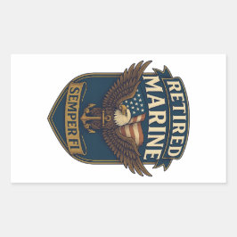 Marine Corps Veteran Logo Emblem Rechteckiger Aufkleber