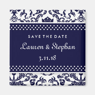 Marine des Damast-311-Lauren Save the Date Magnet