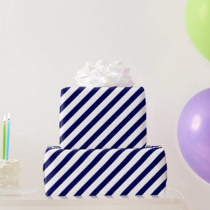 Marine-Diagonalstreifen Geschenkpapier
